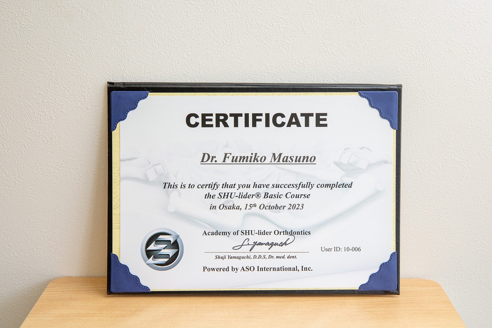 CERTIFICATE（SHU-lider Basic Course 修了証）